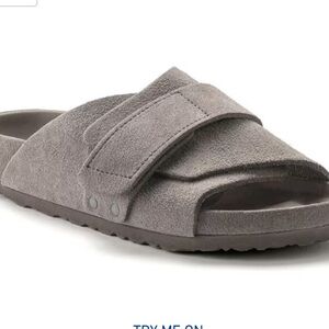 Gray Suede Men's Slide Sandals